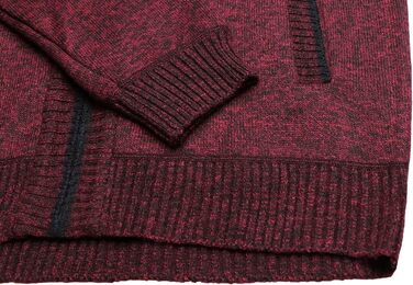 Чоловічий кардиган з флісовою підкладкою: стильна в'язана куртка, спортивна куртка, зимова куртка. Колір: темно-сірий (M, червоний)