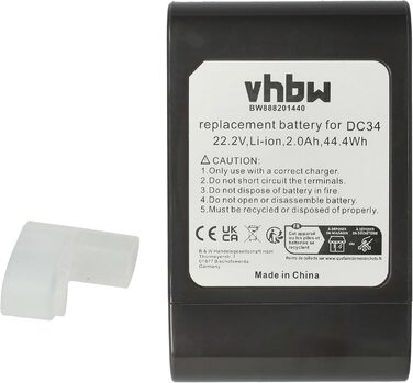 Акумулятор сумісний з пилососами Dyson DC43h Animal Pro, DC35 Multi Floor, DC43, DC45 - Typ B, сірий (2000 mAh, 22,8 V, Li-Ion)