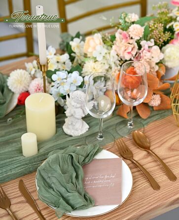 Set of 40 Gauze Cloth Napkins, Crinkled Dinner Napkins, Salvia Green, Rustic Boho Napkins, Soft Cotton, Table Napkins, Decorative Fabric Napkins for Wedding, Party
