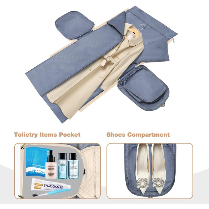 Сумка-органайзер для подорожей 2в1 для жінок, велика складана дорожня сумка Weekender з 6 органайзерами для одягу та відділенням для взуття, спортивна сумка для авіаперельотів, ручна поклажа, чорна (4.beige, 50L)