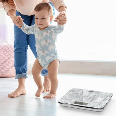 Кухонні ваги RENPHO: цифрова вага з LCD-дисплеєм, професійна вага для дому, функція тарування, вага для випічки та приготування їжі, точність 1г/0,05oz, максимальна вага 5кг, білий колір (Бетон, 260мм)