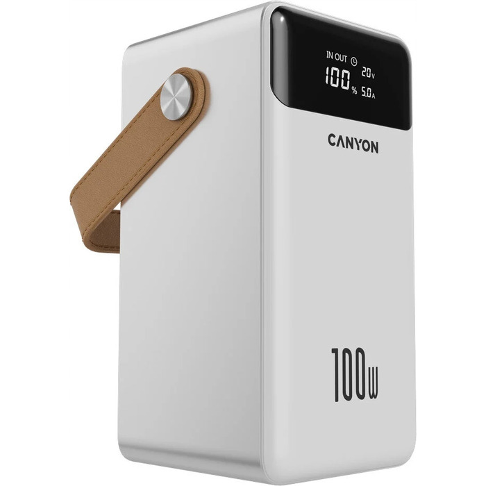 Потужний павербанк Canyon OnPower 610 60000 мАг 100 Вт, білий