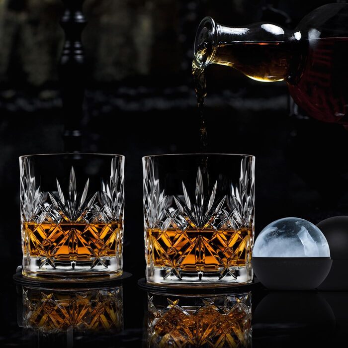 Набір склянок для віскі FLOW Barware 2 шт. | Склянки з кришталю для віскі, скотчу, бурбону, рому, джин-тоніку та негроні | Преміум якість