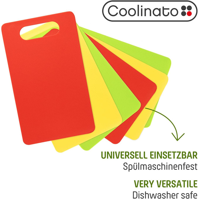 Набір кухонних дощок Coolinato з пластику сірого кольору (3 шт.) S/M/L - антибактеріальні, з жолобком для соку, неслизькі кутики та ручки. 3 розміри для гігієнічного розділення. Можна мити в посудомийній машині.