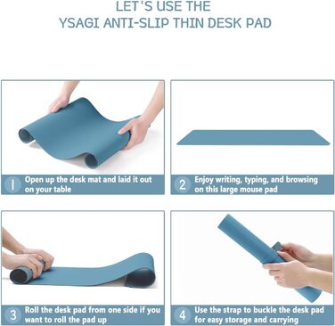Підкладка під мишу YSAGi, 80x40 см, з натуральної шкіри та антиковзким покриттям, для офісу та дому