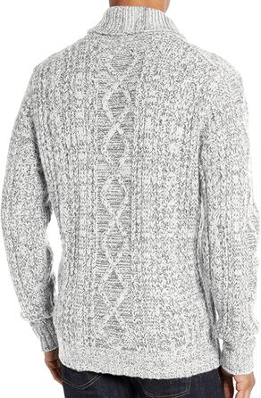 Чоловічий в'язаний кардиган Runcati з довгими рукавами, коміром та застібкою-блискавкою. Сірий колір, розмір XXL.