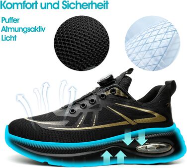 Черевики безпеки для чоловіків та жінок. Робочі черевики, черевики для професій. Сталевий капак, легкі, чорні. Розміри 37-46 EU