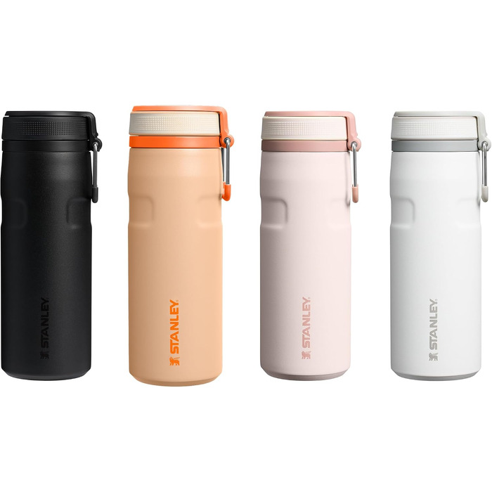 Термос-пляшка STANLEY 1913 IceFlow Bottle Twist Flip 0.47L, герметична пляшка для води з трубочкою, Orange Sherbet