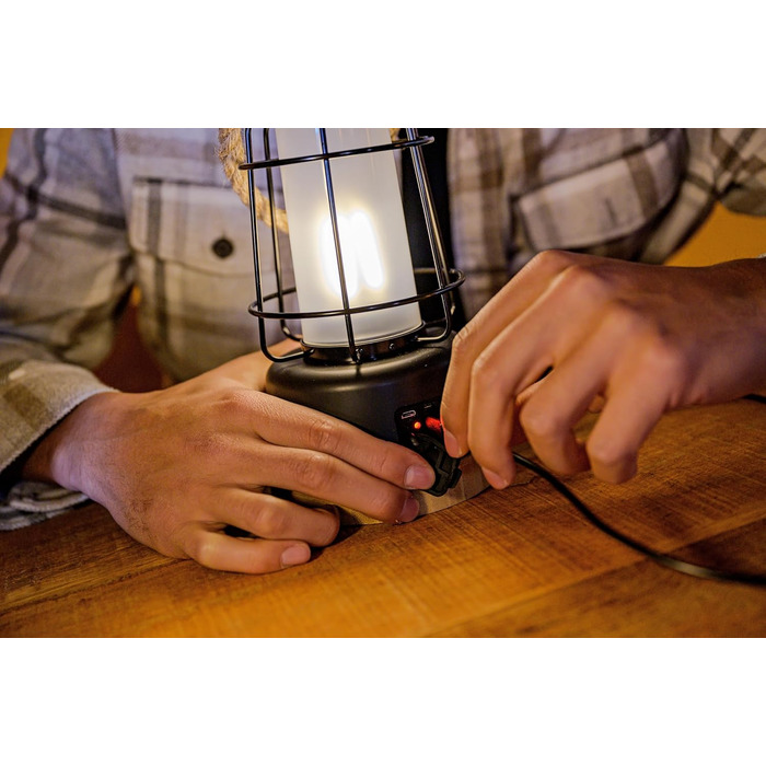 Brennenstuhl LED Rechargeable Camping Lantern CAL 1 (350 lm, IP44, up to 75h runtime, infinitely dimmable, adjustable color temperature, rechargeable USB outdoor lamp with hemp rope and bamboo base)