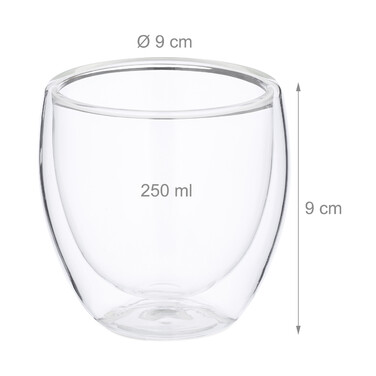 Relaxdays Cappuccino Glasses, double-walled