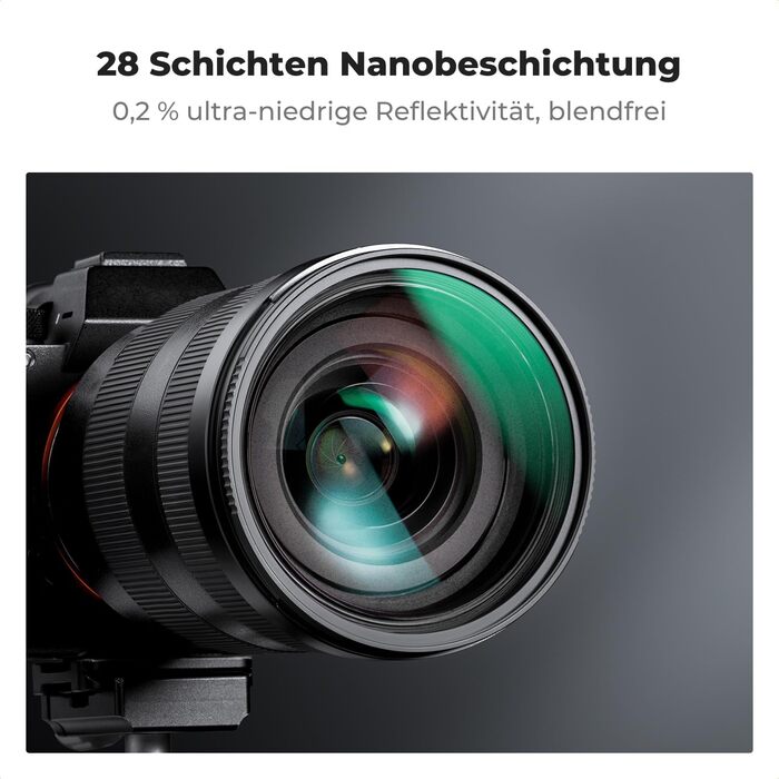 Фільтри K&F Concept Black Mist 82mm (1/4 & 1/8) для відео та портретної зйомки (Nano-Xcel)