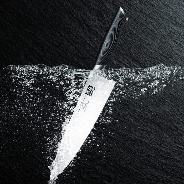 Ніж кухарський SHAN ZU 20 см з високоякісної нержавіючої сталі з ергономічною ручкою з дерева K133