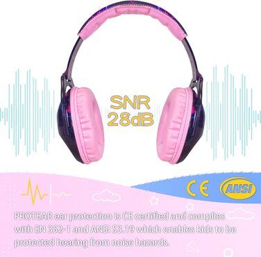Навушники для дітей з аутизмом, шумопоглинаючі: захист від шуму, ідеально для феєрверків та концертів, SNR 28 dB