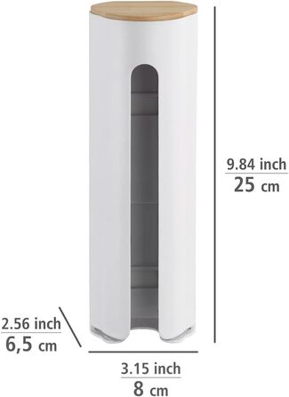 Тримач для ватних дисків WENKO Laresa, білий/натуральний, з бамбука та пластику, 8 x 25 x 6,5 см