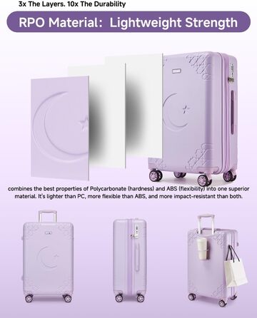 Набір валіз Sea Choice: 3 валізи з жорстким корпусом, розширювані, з TSA замком (фіолетовий)