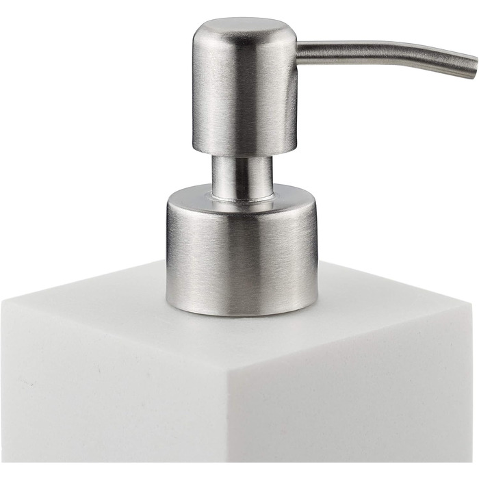 Дозатор для мила Relaxdays 300 мл, наповнюваний, для ванної/кухні, білий, з нержавіючою сталею