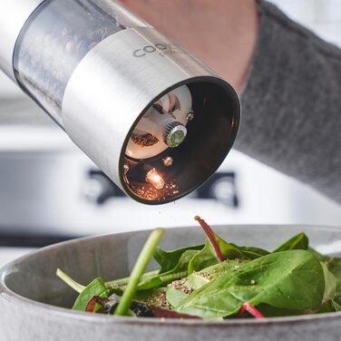 Набір електричних мельниць для солі та перцю Cooks Professional з регулюванням ступеня помелу, нержавіюча сталь
