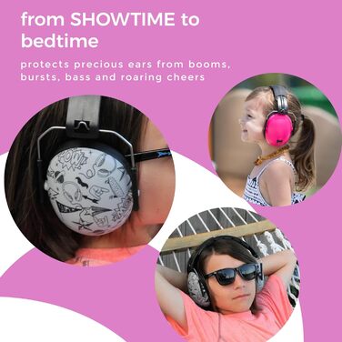 Банд дитячий навушник для захисту від шуму для дівчаток та хлопчиків від 2 років - м'який та регульований - (Метелик)