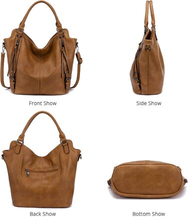 Жіноча сумка-шопер Reaer 2 в 1: сумка через плече та гаманець для офісу, навчання, подорожей (світло-коричнева)