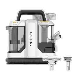 Мийний пилосос Vonia для килимів та м'яких меблів – потужний 450W, сила всмоктування 11 kPa, 2 насадки, шланг 1,2 м – ідеально для авто, диванів, килимів та м'яких меблів (білий)