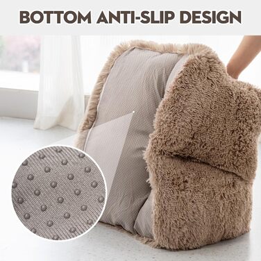 MEWOOFUN Stylish Cat Bed Cat Sofa Fluffy - 76x45cm Large Cat Bed Plush Cat Couch for Small Dogs and Cats Removable and Washable (brown)