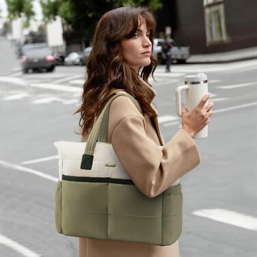 Сумка для ноутбука LOVEVOOK для жінок (бобово-бежева, 15.6 дюймів)