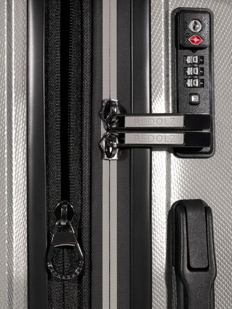 Набір пластикових валіз REDOLZ з косметичкою, 4 предмети, Coffee Grey Metallic