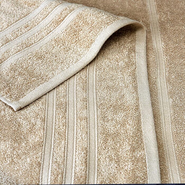 Набір банних рушників Tens Towels з 100% бавовни, 4 шт, 68.6 x 137.2 см, швидкосохнучі та легкі рушники для ванної кімнати, бежеві