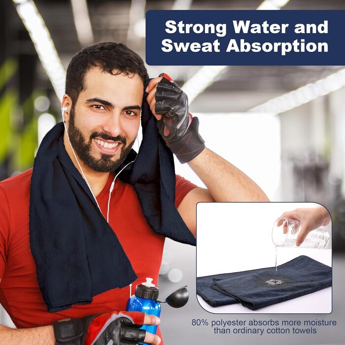 4 штуки спортивних рушників для фітнесу, 75 x 35 см, мікрофібра, швидковисихаючі, для тренажерного залу та подорожей