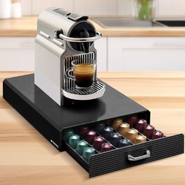 Утримувач для капсул Nespresso Navaris - органайзер для 50 капсул - білий/чорний