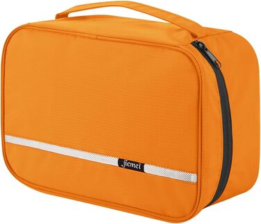 Сумка для душу Jieei, для підвішування, водонепроникна, для жінок та чоловіків, з 4 відділеннями, складна, компактна (L-помаранчевий, L)