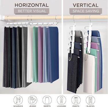 Дві дерев'яні вішалки для одягу Moralve - економія місця, для шафи, підійдуть для джинсів та шарфів