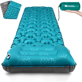 AKSOUL Self-Inflating Camping Air Mattress - Ultralight, Thick (10CM), Foldable Sleeping Pad with Pillow for Trekking, Tent & Outdoor Use
