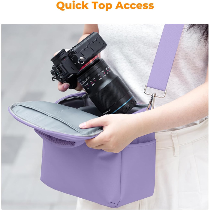 Сумка для камери K&F CONCEPT, фотосумка для фотографів, універсальна, фіолетова, середнього розміру