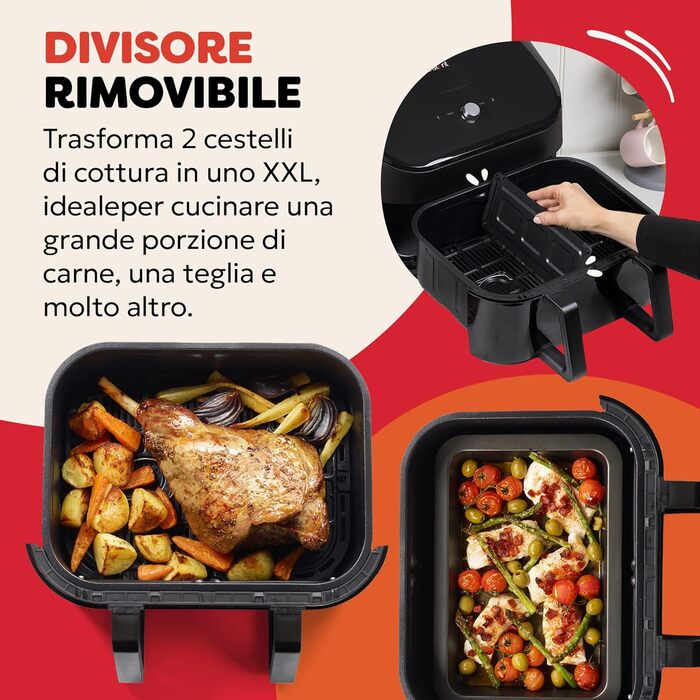 Фритюрниця електрична Instant VersaZone XXL 8.5л з двома камерами - аерофритюрниця, духовка, гриль, сушка, розігрів (чорна)
