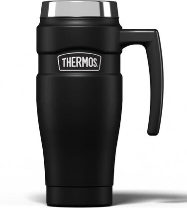 Термос König Travel Mug з нержавіючої сталі - Матовий Чорний (470 мл)