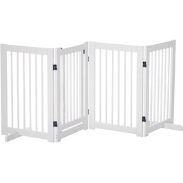 Захисний бар'єр для собак PawHut - самостійний, 204 x 75 см, 4 панелі, білий