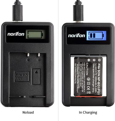 Зарядний пристрій USB Norifon NP-BG1 для камер Sony Cyber-Shot DSC-H50, H55, H70, H90, HX30V, HX5V, HX7V, HX9V, W150, W290, W230, W220, W200, W300, W50 (LCD)