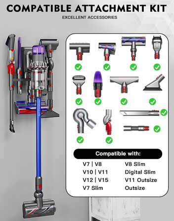 Кріплення для пилососа Dyson V7 V8 V10 V11 V12 V15 - настінна підставка, аксесуар