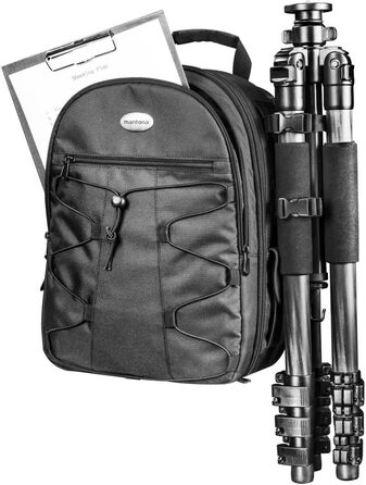 Рюкзак для камери Mantona Azurit Single, чорний, для DSLR/DSLM, до 5 об'єктивів та аксесуарів, з кріпленням для штатива