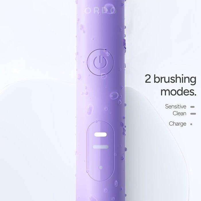 Електрична зубна щітка Ordo Sonic Lite Лаванда: 35 000 імпульсів/хв, 2 режими, до 5 тижнів роботи, Smart-таймер, водонепроникна, USB-C