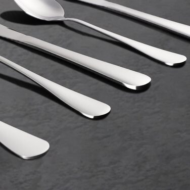 Набір столових приборів KitchenBoss на 6 осіб (30 предметів), нержавіюча сталь, придатний для миття в посудомийній машині, сріблястий