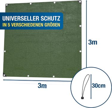 Professional Tarp 240 g/m² [3x4m] - Robust woven tarp with eyelets - Waterproof and UV resistant tarp - Tarp Outdoor - Weatherproof all-purpose tarp including 6 tarp straps (3 x 3 m)