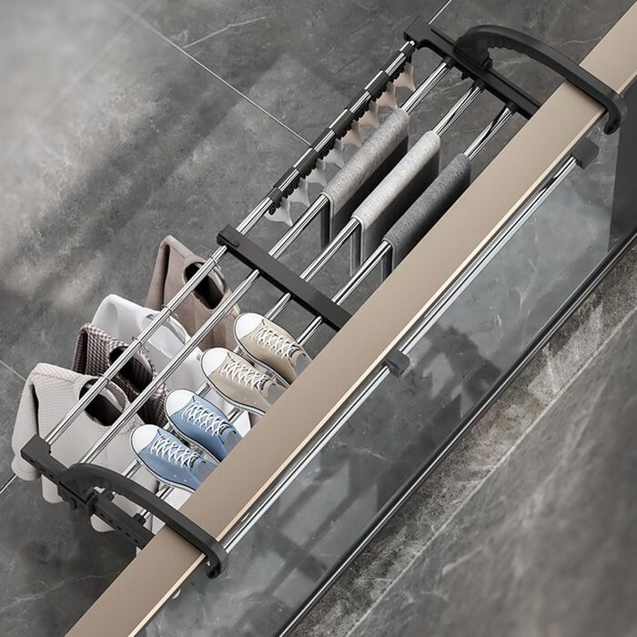 Висувна сушилка для білизни з нержавіючої сталі, турбо-тип, 6 крил, 3 рівні, для дому та вулиці, 64-110 см