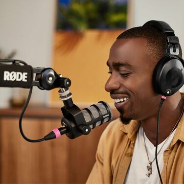 Rode PodMic Black: Професійний подкаст-мікрофон з відкривачкою для пляшок - чорний