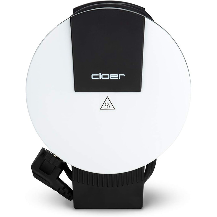 Вафельниця Cloer 171 для серцевидних вафель, 930 Вт, 16 см, антипригарне покриття, метал, біла, без сигналу