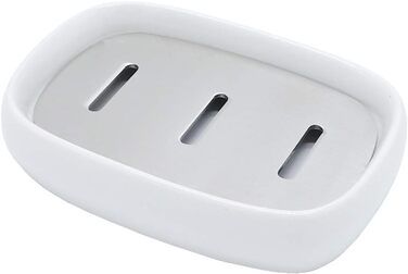 Миска для мила Lofekea з кераміки та нержавіючої сталі, двошарова мильниця для ванної та душу