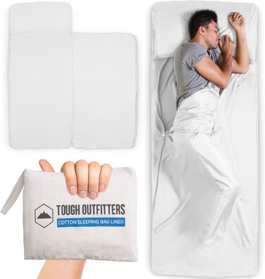 Sleeping Bag Liner – Adult Sleeping Bag & Travel Bed Sheets – Travel Sleeping Bag for Backpacking, Hotels & Hostels – Lightweight Single & Double Sleeping Bag – Comfortable Camping Bed Sheets