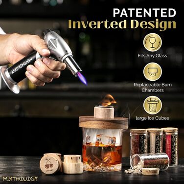 Набір для копчення віскі та бурбона - для коктейлів Old Fashioned з пальним пристроєм