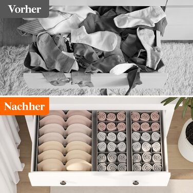 Lifewit 10-Piece Hemnes Organizer Set for Dresser, Changing Table, Closet Organizer, Drawers, Organization System for Baby Supplies, Children's Clothing, Socks, Bras, Underwear (3-Pack for 72*43*16cm Drawer)
